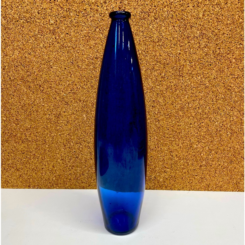 Tall blue glass vase by Studio Nova